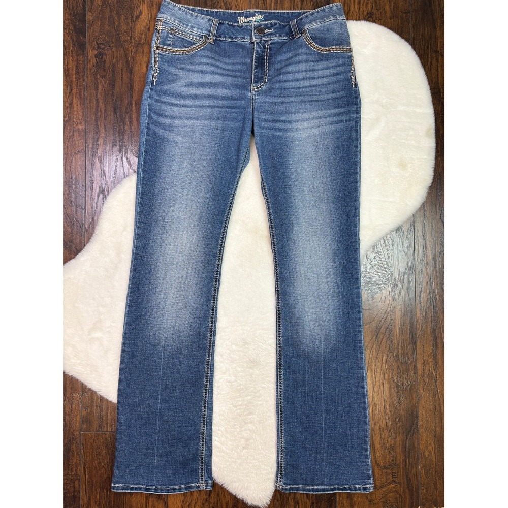 Wrangler Jeans Womens Bootcut 13/14 x 34 Medium Wash Mid-Rise Stretch